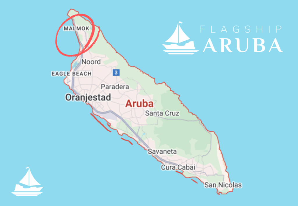 flagship aruba's snorkling map.